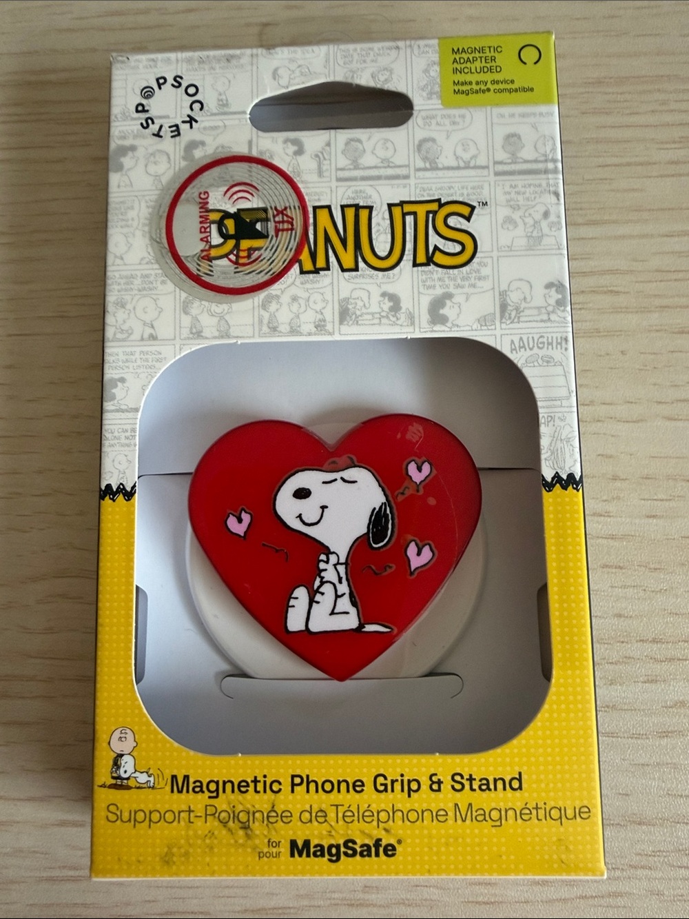 Peanuts Red Heart Snoopy Magnetic Phone Grip & Stand - MagSafe Compatible